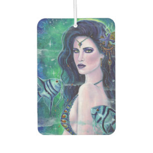 Mermaid with angel fish by Renee lavoie Car Air Freshener