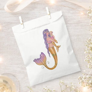 Mermaid with baby art by Renee Lavoie Favour Bags
