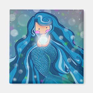 Mermaid with bright pearl magnet