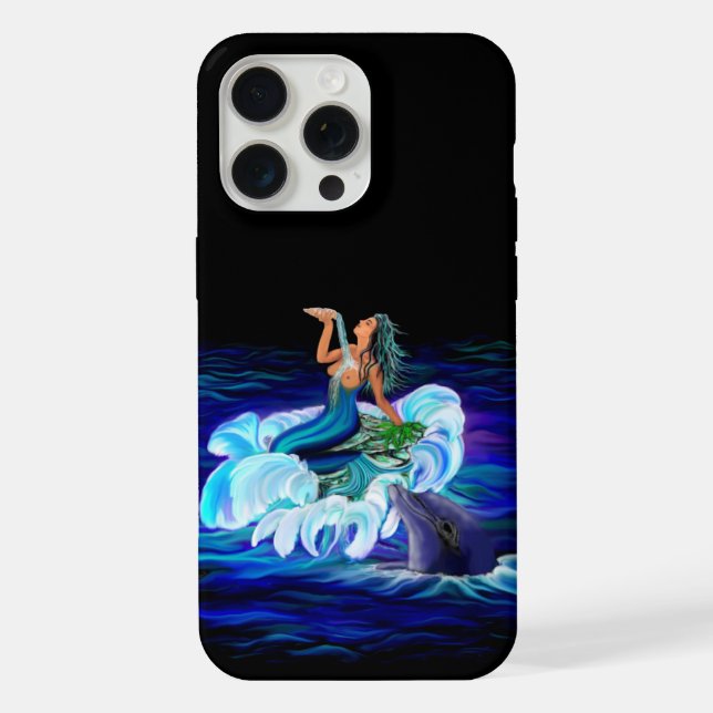 Mermaid with Dolphin iPhone Case (Back)
