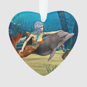 Mermaid with Dolphin Ornament