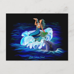 Mermaid with Dolphin Postcard