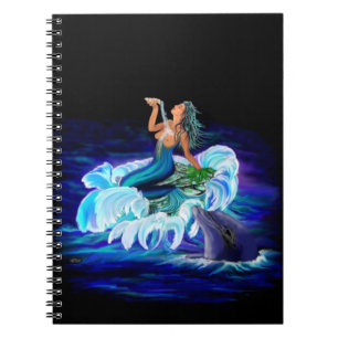 Mermaid with Dolphin Spiral Notebook