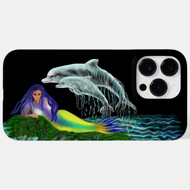Mermaid with Dolphins Case-Mate iPhone Case (Back (Horizontal))