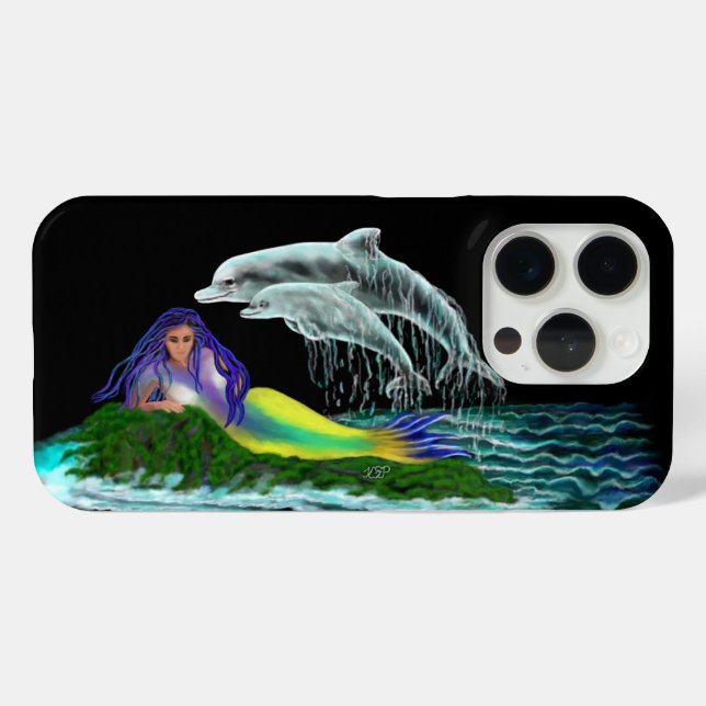 Mermaid with Dolphins Case-Mate iPhone Case (Back (Horizontal))