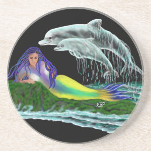 Mermaid with Dolphins Coaster