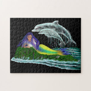 Mermaid with Dolphins Jigsaw Puzzle