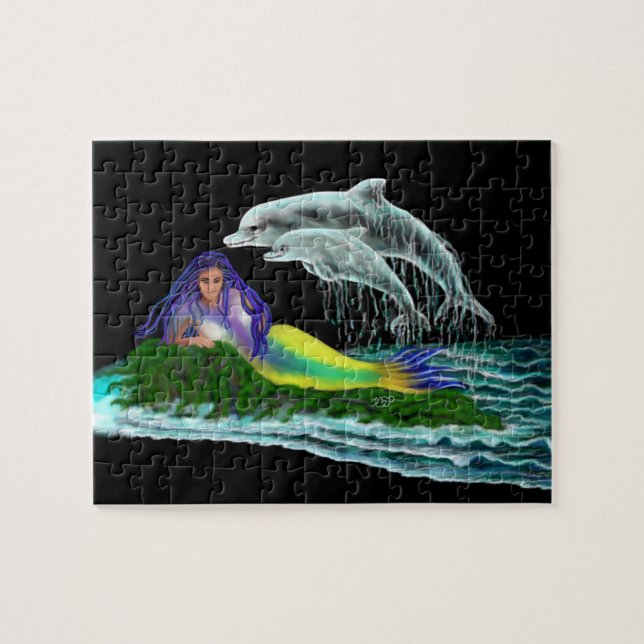 Mermaid with Dolphins Jigsaw Puzzle (Horizontal)
