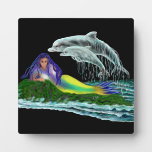 Mermaid with Dolphins Plaque