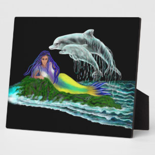 Mermaid with Dolphins Plaque