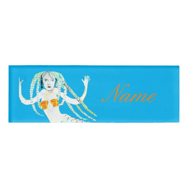 Mermaid with Dreadlocks Thunder_Cove Name Tag (Front)