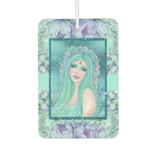 Mermaid with flowers art by Renee Lavoie Car Air Freshener