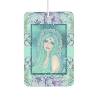 Mermaid with flowers art by Renee Lavoie Car Air Freshener