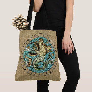 Mermaid with Harp Tote Bag