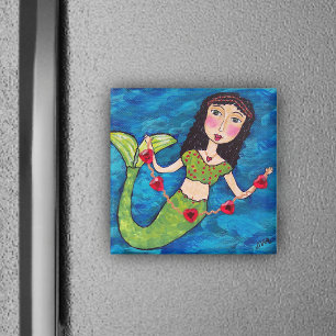Mermaid With Hearts Magnet
