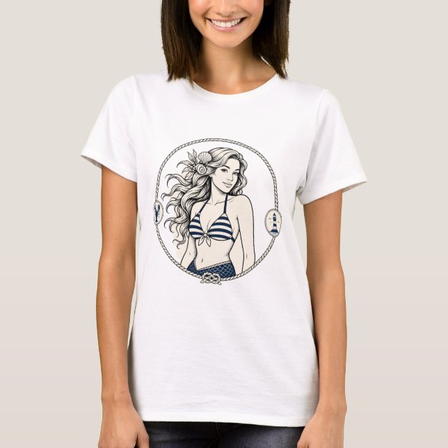 Mermaid With Lobsters T-Shirt (Front)