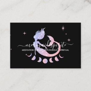 Mermaid with moons pastel colour business card