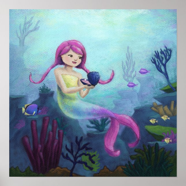 Mermaid with Pearl Poster (Front)