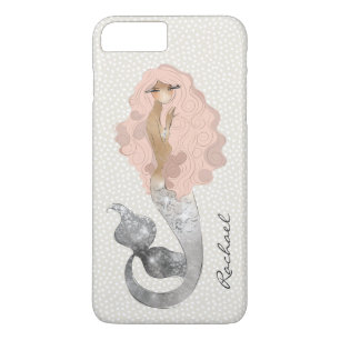 Mermaid With Pink Hair and Your Monogram Case-Mate iPhone Case