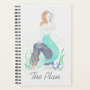 Mermaid with Shell-Phone original artwork Planner