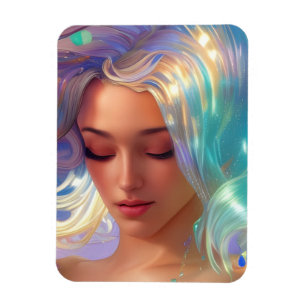 Mermaid with Shimmering Hair Magnet