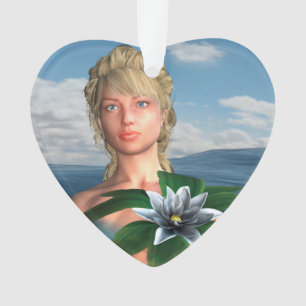 Mermaid with Water Lily Flower Ornament