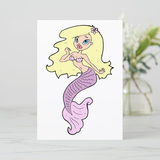 Mermaid With Yellow Hair Invitation (Creator Uploaded)