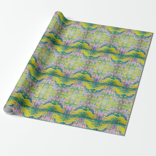 Mermaid Wrapping Paper (Unrolled)
