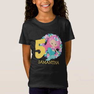 Mermaid yellow 5th birthday  T-Shirt