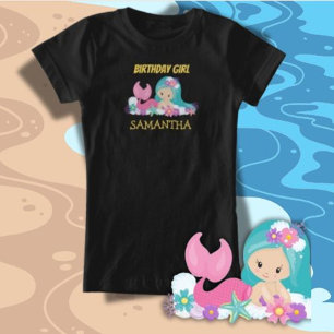 Mermaid yellow birthday  T-Shirt