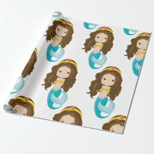 Mermaid  Yellow Wrapping Paper 