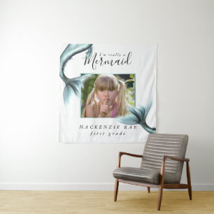 #MermaidLife Im Really a Mermaid Photo Quote Tapestry