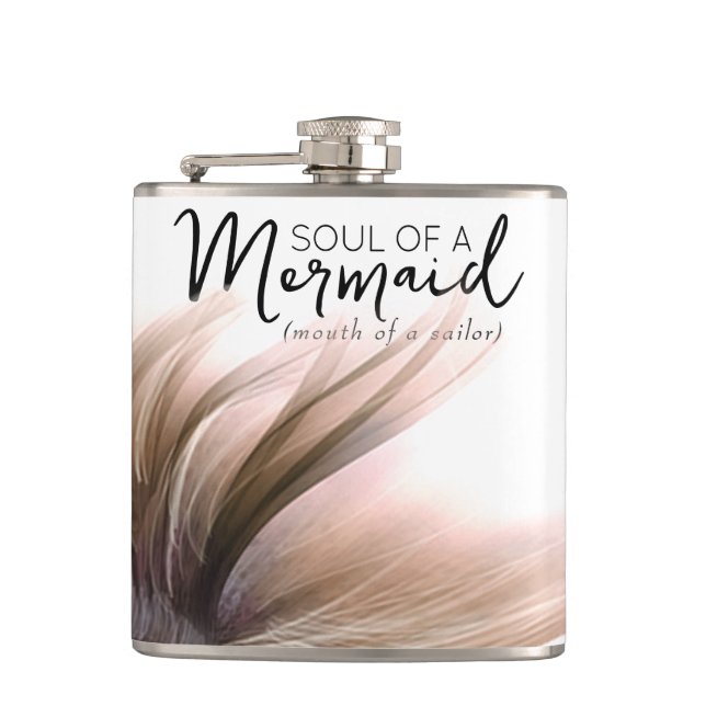 #MermaidLife Sailor Mouth Mermaid Soul | Rose Gold Hip Flask (Front)