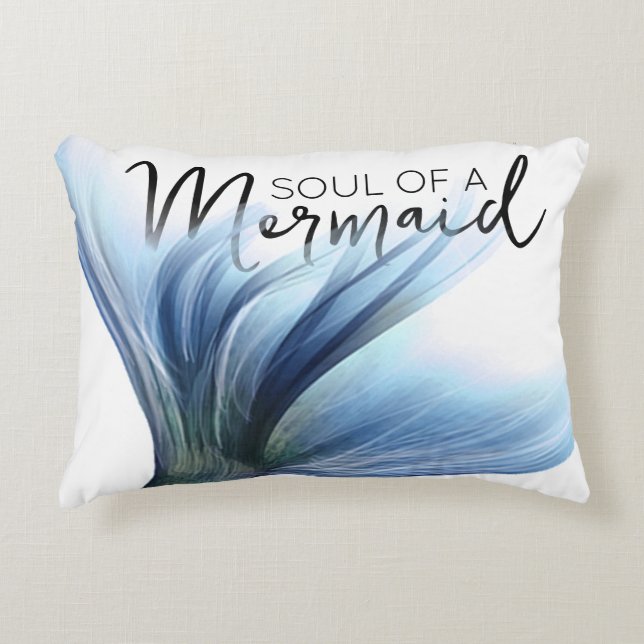 #MermaidLife Soul of a Mermaid | Tail Quote Decorative Cushion (Front)