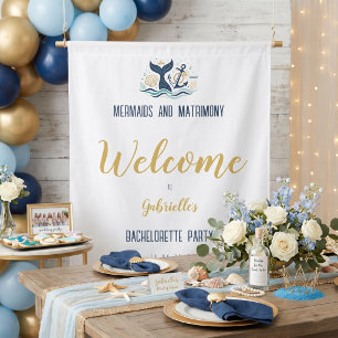 Mermaids And Matrimony Beach Bachelorette Party Tapestry
