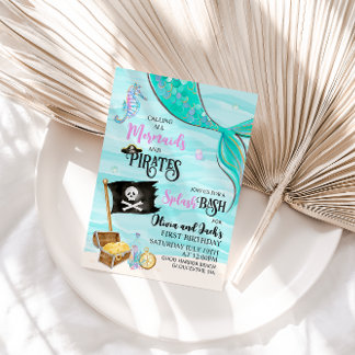 Mermaids and Pirates Birthday Invitation