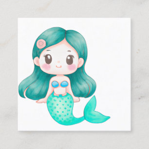 Mermaids are legendary sea creatures that have cap square business card