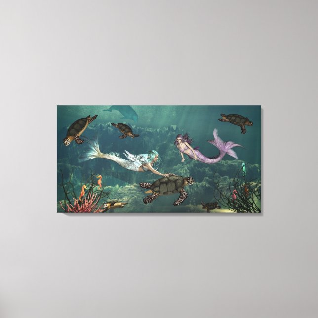 Mermaids At Turtle Springs Canvas Print (Front)