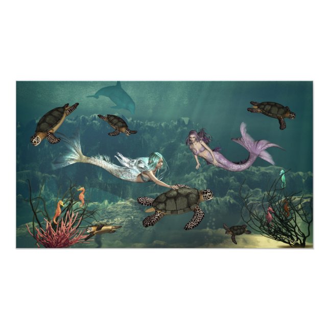 Mermaids At Turtle Springs Photo Print (Front)