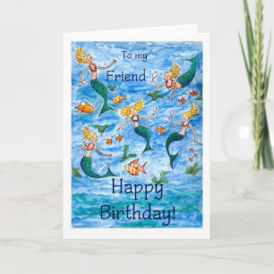 Mermaids Birthday Card for a Friend