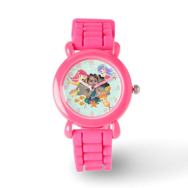 Mermaids Blue Photo Watch (Front)