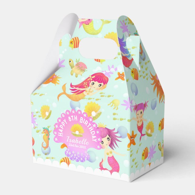 Mermaids Blue Tent Favour Box (Front Side)