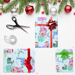 Mermaids Celebrating Christmas With Friends Wrapping Paper<br><div class="desc">Mermaids celebrating Christmas with her best friends Sea Turtle,   Dolphin,  Octopus,  and Puffer Fish.</div>