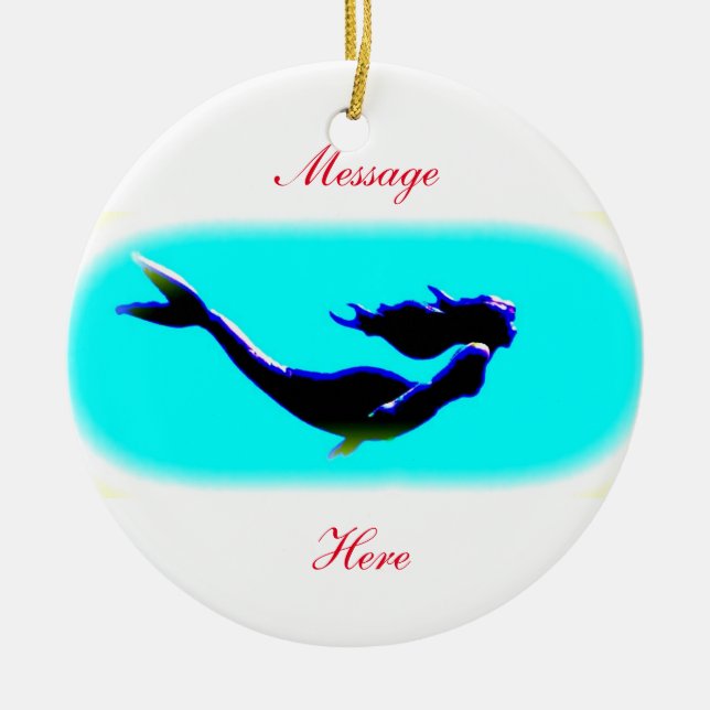 mermaids customised ceramic tree decoration (Front)
