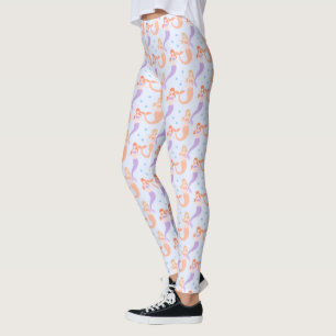 Mermaids Cute Pastel Bubbles Pattern Leggings