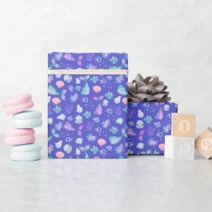 Mermaids Dream on Blue Wrapping Paper