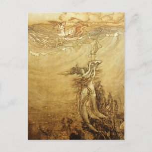 Mermaids Fishing For Pearls Postcard