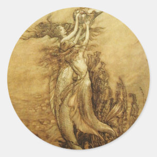 Mermaids Fishing For Pearls Stickers