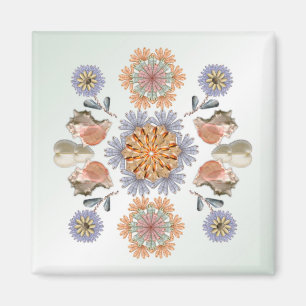 Mermaid's Garden Shell Art Design Magnet