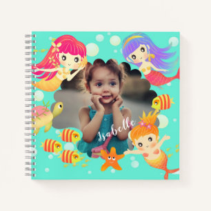 Mermaids Green Photo Notebook